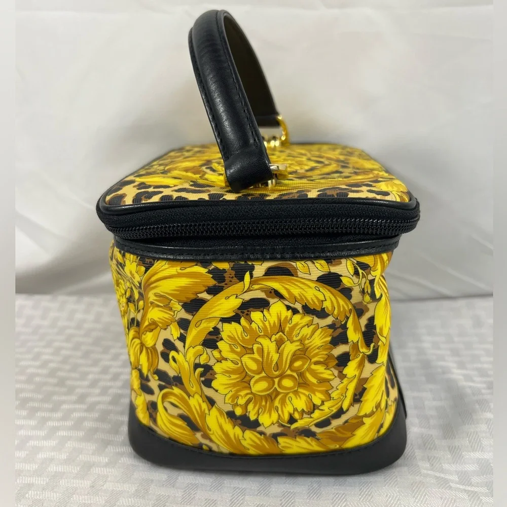 3195: Gianni Versace Baroque & Leopard Print Vanity Cosmetic Case